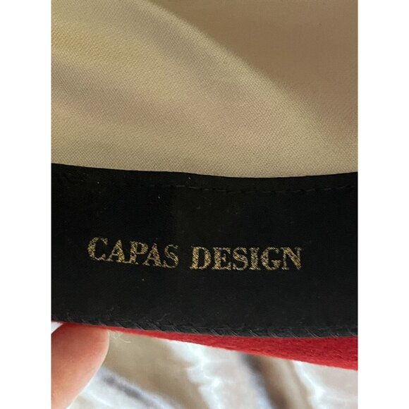 Capas Little Topper Red 100%Wool Felt  Hat Derby Wedding A MUST SEE PHOTOS SIZEM - Picture 16 of 16